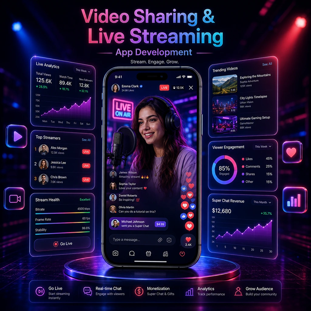 Live streaming app development solutions